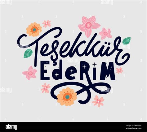 Text in the Turkish: Thank you. Lettering. Ink illustration. Modern ...