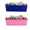 TrustBasket Set of 2 Rectangular Railing Planter - Blue and Magenta (18 ...