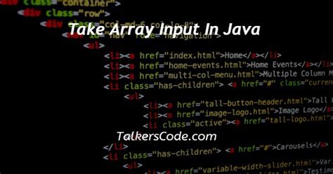 Image result for How to Take Array Input in Java