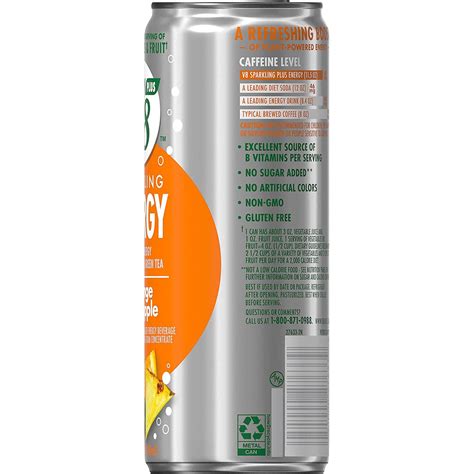 V8 +SPARKLING ENERGY Orange Pineapple Energy Drink - 11.5 FL OZ Can ...