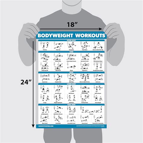 Buy QuickFit Bodyweight Workout Exercise Poster - Body Weight Workout ...