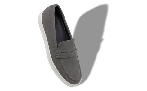 ELLIS | Men's Grey Suede Slip On Loafers | Manolo Blahnik