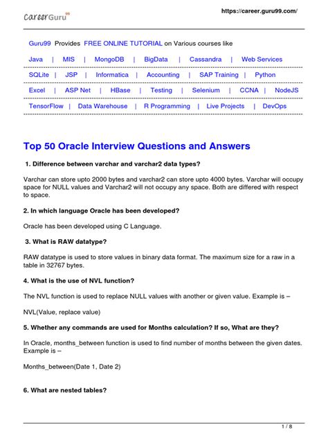 Oracle Loop Interview Questions 的图像结果