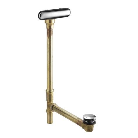 KOHLER 1.5-in Polished Chrome Foot Lock Drain with Brass Pipe at Lowes.com