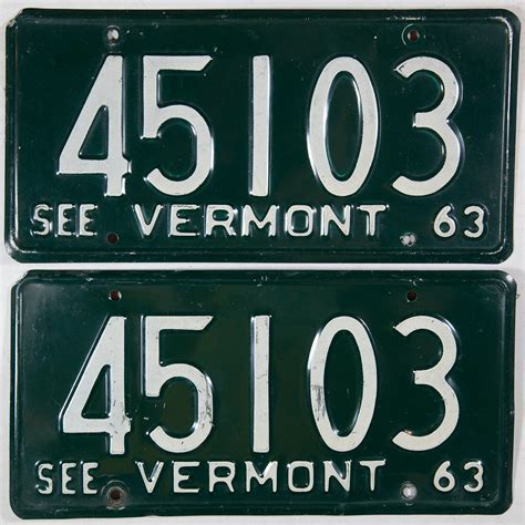 1963 Vermont License Plates | Brandywine General Store
