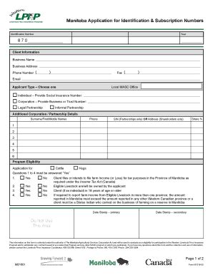 Fillable Online wlpip Manitoba Application for Identification ...