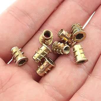 TheMujtaba (M4 X 10mm) D-nut, Wood Insert Nut, Zinc Plated, Socket Hex ...