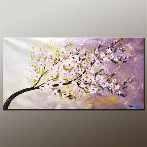 Large Painting Original Art Abstract Flower Tree Painting Vivid Color ...