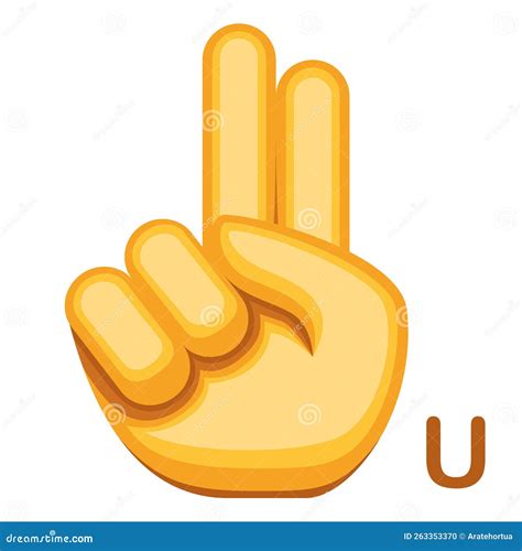 Vector Sign Language Icon Letter U Stock Vector - Illustration of ...