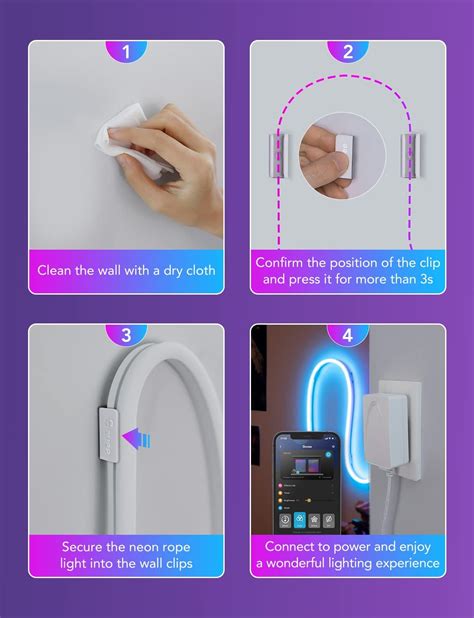 Govee Neon Rope Light Mounting Brackets - WiFi RGBIC India | Ubuy