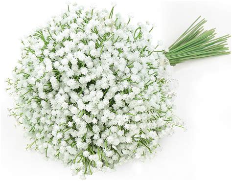 DEEMEI Artificial Baby Breath Flowers White Gypsophila Bouquets 15 pcs ...