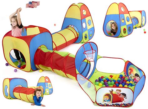 Buy Play Tunnel for Kids and Toddlers - 5 Piece 15 Feet Pop Up Play ...
