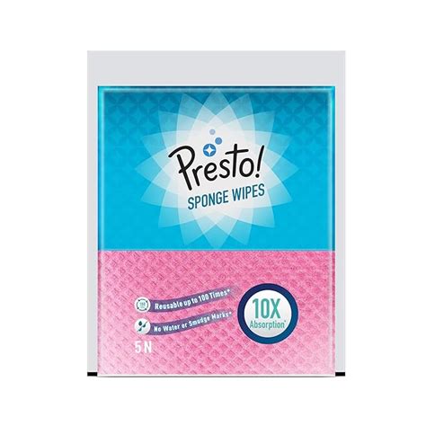 Buy Amazon Brand - Presto! Multi-Purpose Sponge Wipes | Assorted | 5 ...