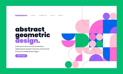 Flat design geometric landing page template | Free Vector