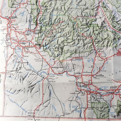 1940 Idaho Highway Map Travel Brochure Vintage Road Photos Vacation ...