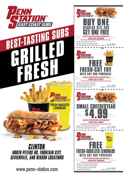 Penn Station East Coast Subs Coupons & Deals | Knoxville, TN
