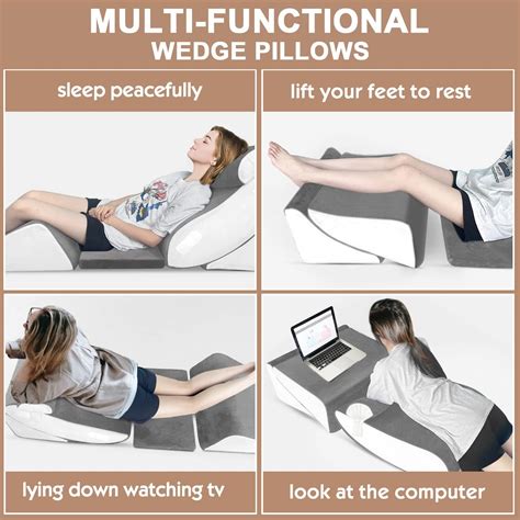 Buy Marvoware 5pcs Orthopedic Bed Wedge Pillow Set,45D Memory Foam Post ...