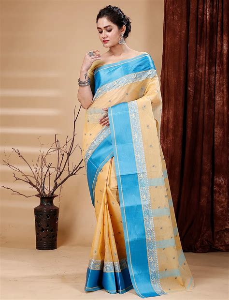 Buy Bong ButiQ Women's Traditional Pure Cotton Velvet Border Bengali ...