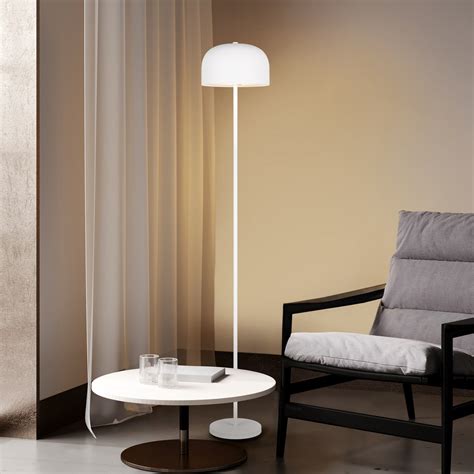LED battery-powered floor lamp Jeff, white, metal, height 147 cm ...