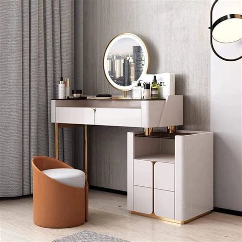 Manon Luxury Vanity dressing table design with light with stool, Moder