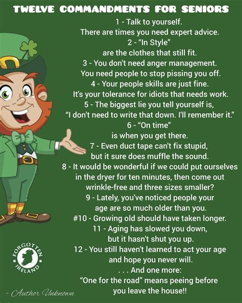 Bonus Day Brightener – Twelve Commandments For Seniors | Loren Berg's Blog