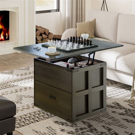 Real Wood Coffee Table with Lift Top: Stylish Storage Solution for Your ...