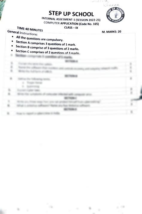 Image result for Class 9 Question Paper of Computer Term 2