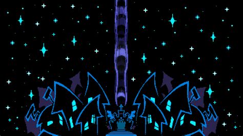 Deltarune, dark world, pixel art, stars, castle, video game art, video ...