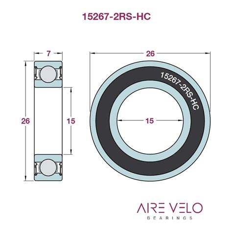15267-2RS-HC-LC HYBRID CERAMIC LOW CONTACT SEALS - Airevelo Bearings