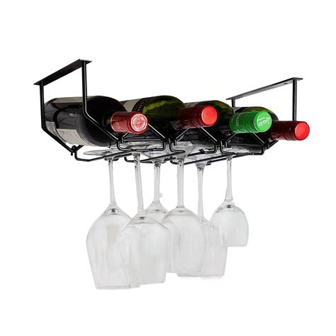 Buy Yennifer Wine Rack Under Cabinet, Wine Rack with Glass Holder ...