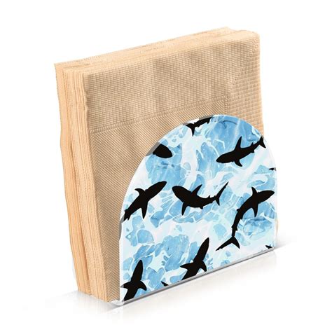 Sharks Silhouette Swimming Napkin Holder for Table 2 Pcs Acrylic Clear ...