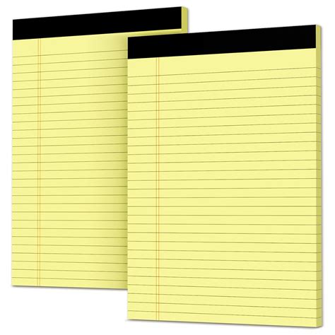 Legal Pads 8.5 x 11, Wide Ruled Paper, 2 Pack Yellow Note Pads 8.5 x 11 ...