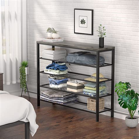 Buy Topfurny Shoe Rack, Industrial Shoe Storage Organizer, Large 5-Tier ...
