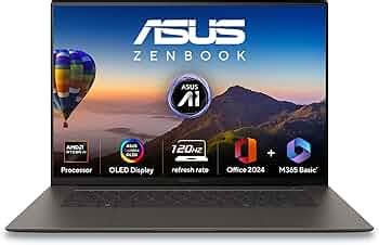 ASUS Zenbook S16, 16" Touch Screen, 3K OLED, AMD Ryzen AI 7 Octa Core ...