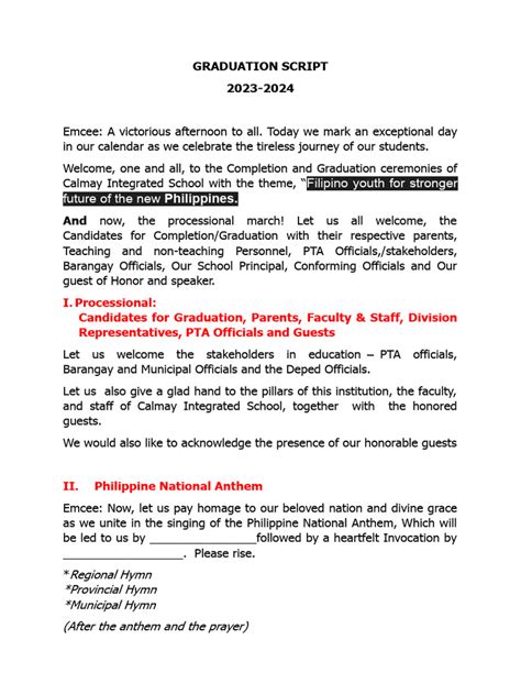 Graduation Script for Emcee Sample 的图像结果