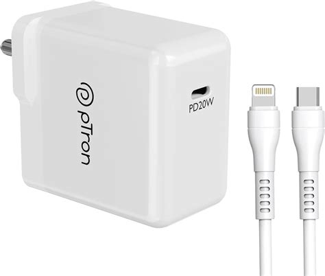 pTron Volta Zip 20W PD Fast Charger for iPhone 14/14 Plus/14 Pro/14 Pro ...