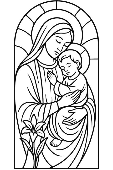 Virgin Mary Easy Drawing