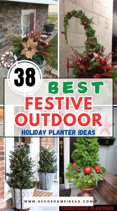 38 Festive Outdoor Holiday Planter Ideas To Add Christmas Cheer To Your ...