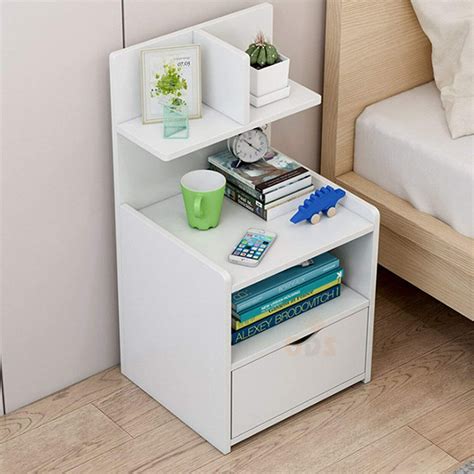 Online Decor Shoppee Bedside Table with Storage Box and Drawer ...