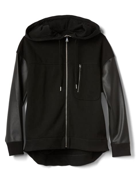 Hoodie With Leather