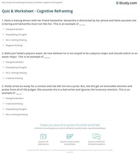 Image result for Cognitive Reframing Worksheet