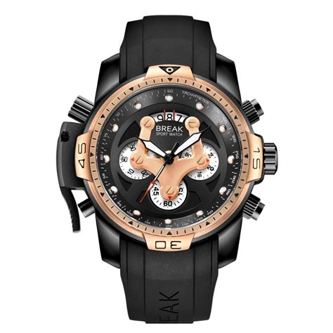 BREAK Men Casual Military Unique Sport Watches with Rubber Strap ...