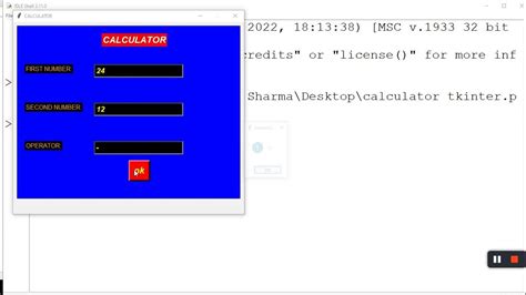 Python Tkinter Calculator 的图像结果