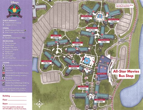 Disney's All-Star Movies Transportation Map (With Destinations)