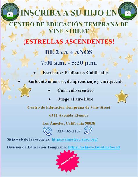 Now Enrolling – Enrolling – Vine Street Early Education Center