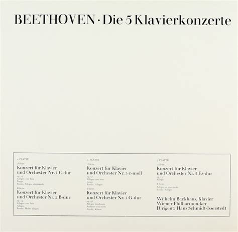 Hans Schmidt-Isserstedt. Wiener Philharmoniker. Wilhelm Backhaus ...