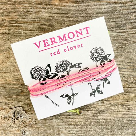 Vermont State Flower Red Clover Thread Bracelet | State Flower Jewelry ...
