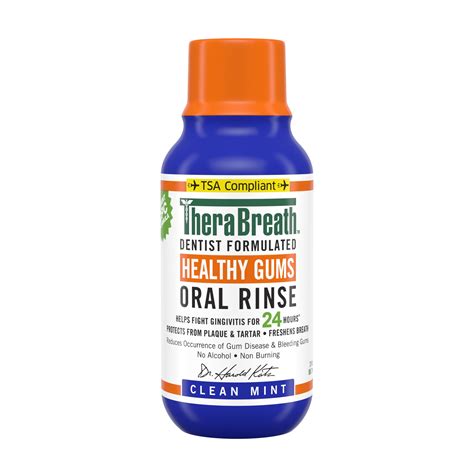 TheraBreath Healthy Gums Mouthwash, Antigingivitis Mouth Rinse for Adults, Clean Mint, 3 oz ...