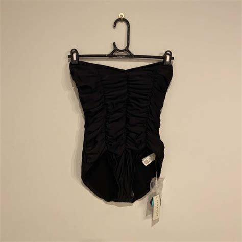 Seafolly Womens Hollywood Mallot Bathers Size 14 Black (s)
