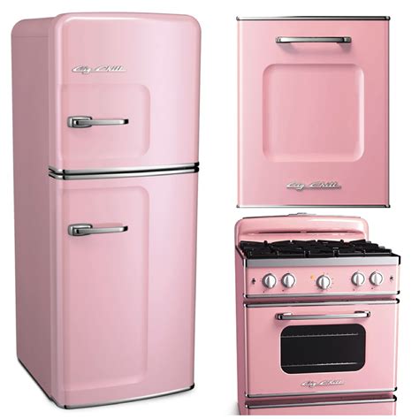 Big Chill Appliances in Warm Pink Shades | Retro pink kitchens, Pink ...